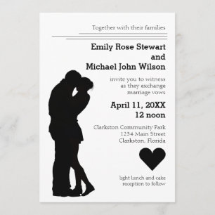 Modern Silhouette Couple - Wedding Invitation