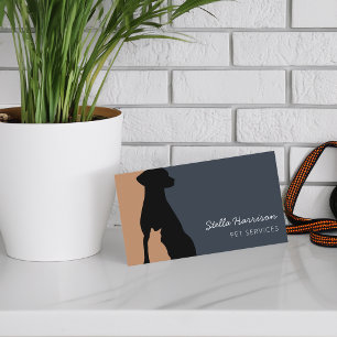 Modern Silhouette Dog Cat Pet Sitting Business Card