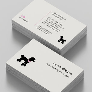 Modern Silhouette Dog Grooming Business Card