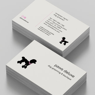 Modern Silhouette Dog Grooming Business Card