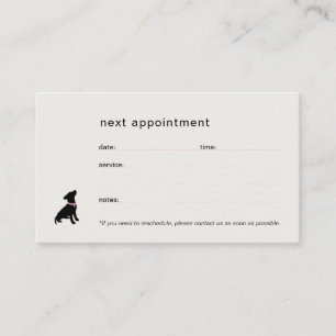 Modern Silhouette Dog Trainer Appointment Card