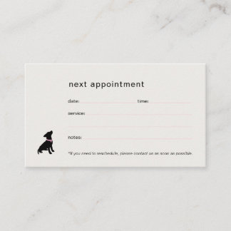 Modern Silhouette Dog Trainer  Appointment Card