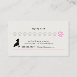 Modern Silhouette Dog Trainer Reward Loyalty Card
