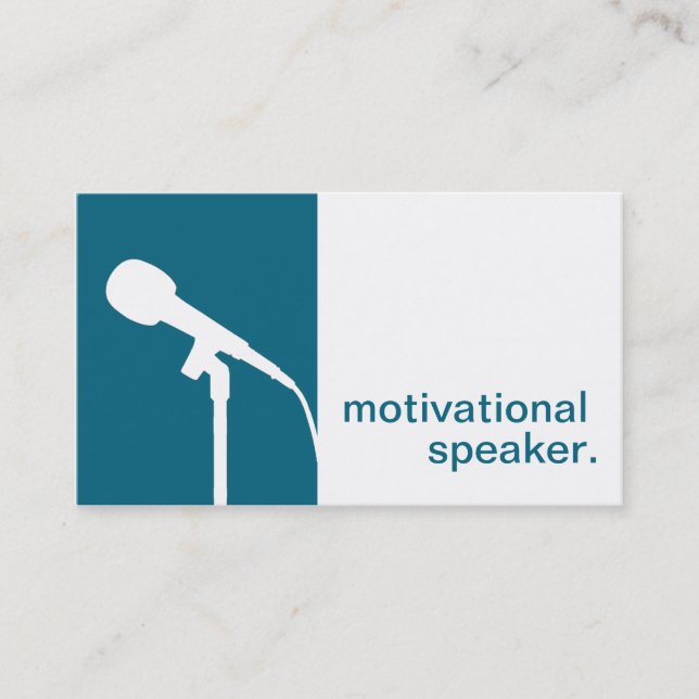 Modern Silhouette Icon Motivational Speaker Business Card (Front)