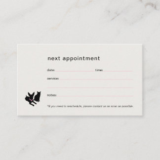 Modern Silhouette Pet Sitting Dog Cat Logo Appointment Card