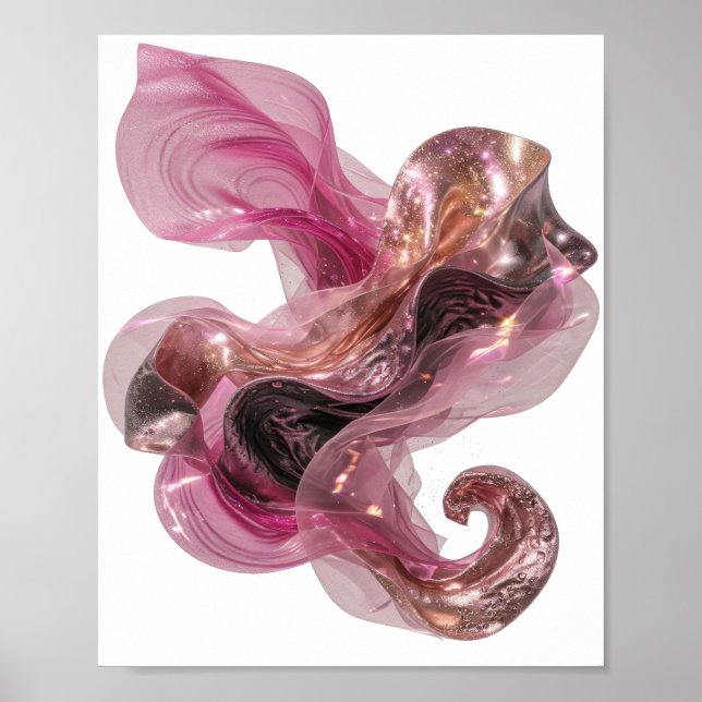 Modern Silver ABSTRACT ART Art Print (Front)