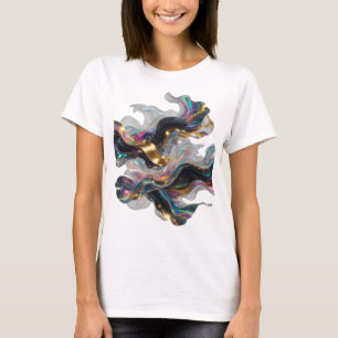 Modern Silver ABSTRACT ART Artistic Motif T-Shirt