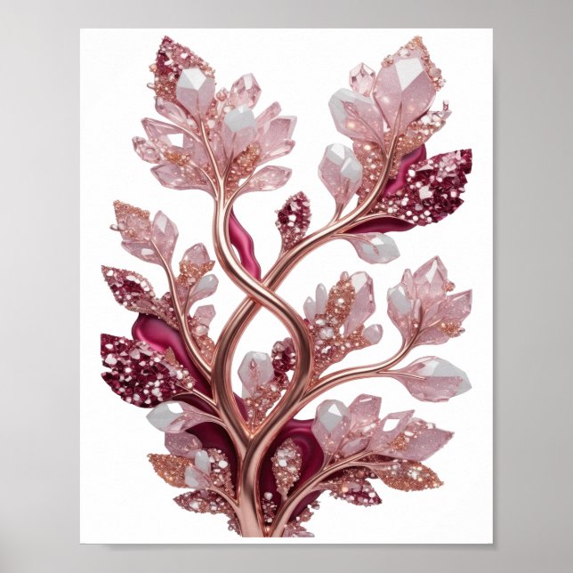 Modern Silver ABSTRACT ART Design Poster (Front)