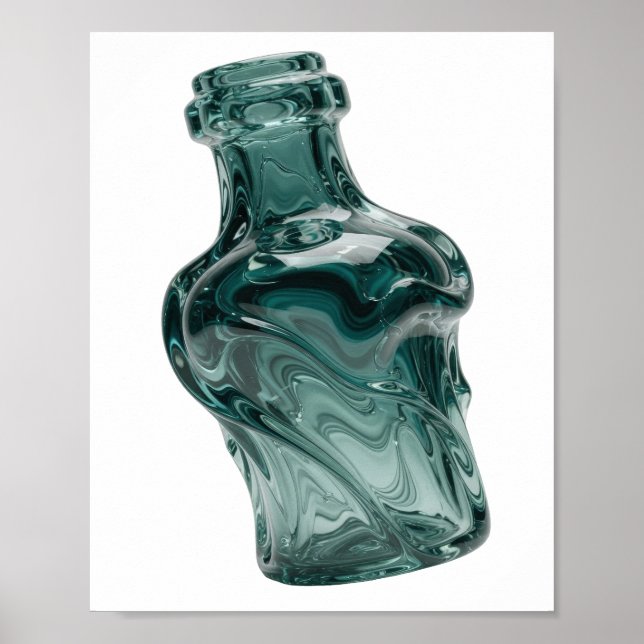 Modern Silver ABSTRACT ART Graphic Design v2 Poster (Front)