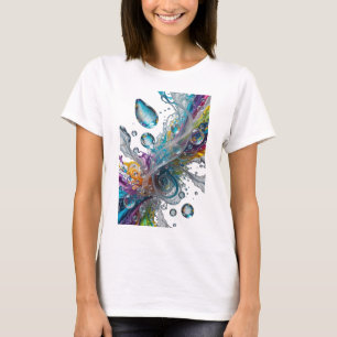 Modern Silver ABSTRACT ART Wearable Art T-Shirt