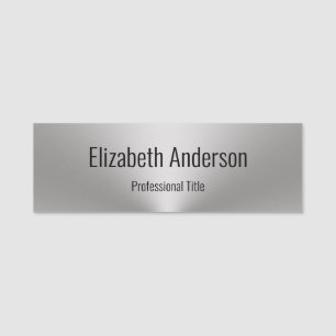 Modern Silver and Black Name Job Title Template Tag