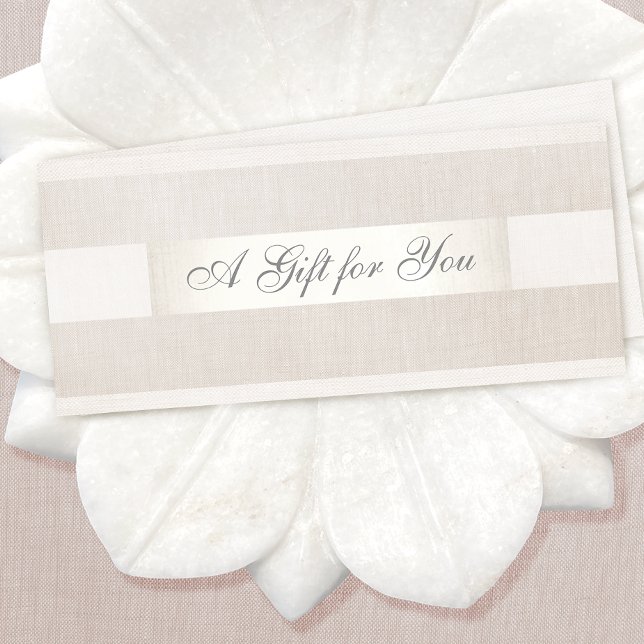 Modern Silver and Linen Gift Cerificate (Creator Uploaded)