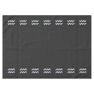 Modern Silver Aquarius Zodiac Sign on Snake Tablecloth
