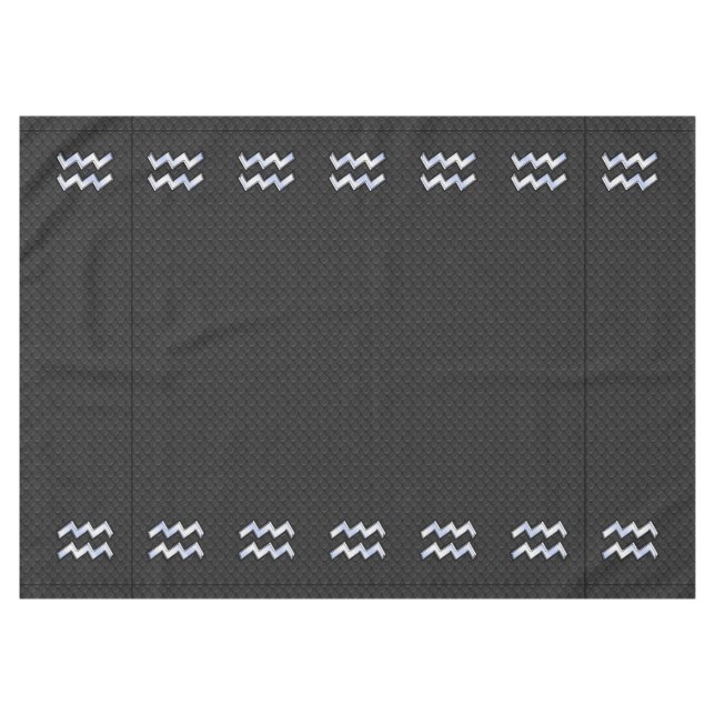 Modern Silver Aquarius Zodiac Sign on Snake Tablecloth (Front (Horizontal))