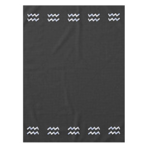 Modern Silver Aquarius Zodiac Sign on Snake Tablecloth