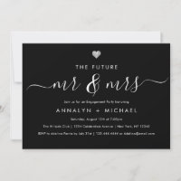 Modern Silver Black Future Mr and Mrs Engagement