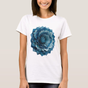 Modern Silver BLUE ROSE Slogan Design T-Shirt