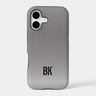 Modern Silver Brushed Metal Look iPhone 5 Cover