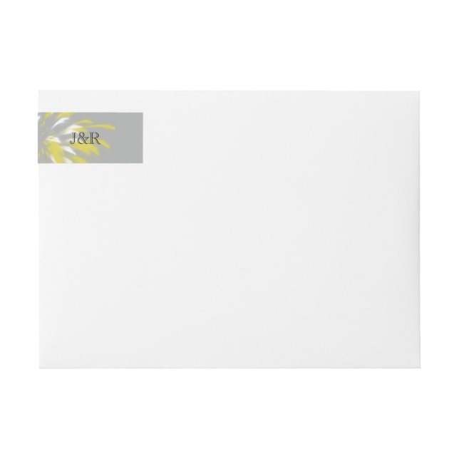 Modern Silver Buttercup Wedding Wrap Around Label (Front)