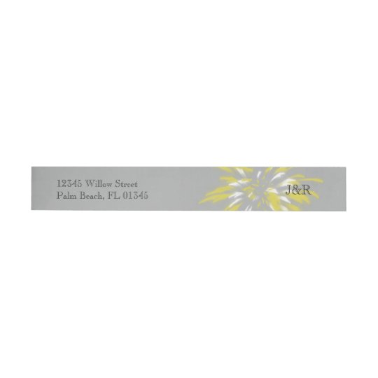 Modern Silver Buttercup Wedding Wrap Around Label