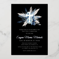 modern silver cross first communion