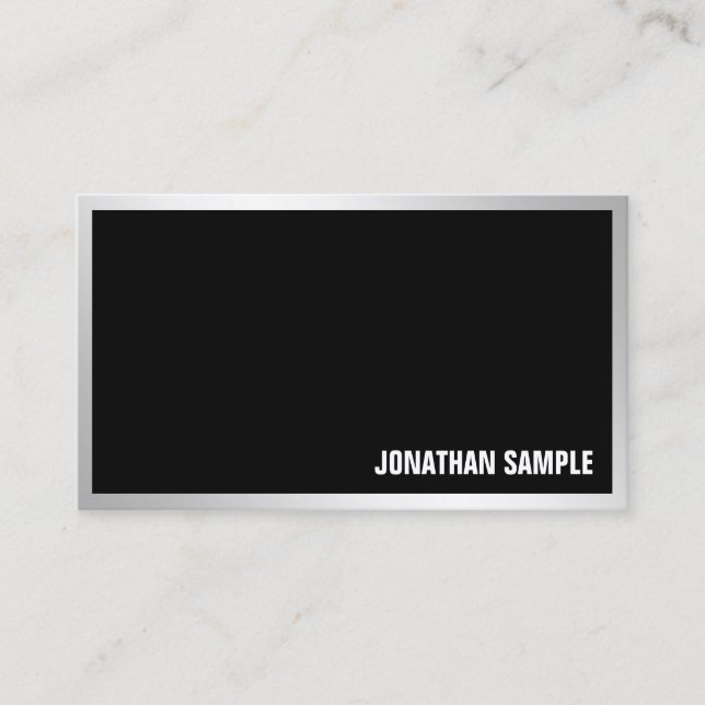 Modern Silver Elegant Minimalist Plain Trendy Business Card (Front)