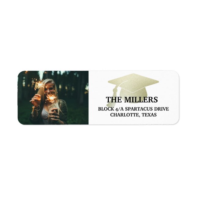 Modern Silver Faux Foil Graduation Hat Photo (Front)