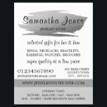 Modern Silver Foil Brushstroke, Jewelry Store Flyer<br><div class="desc">Modern Silver Foil Brushstroke,  Jewelry Store Advertising Flyers By The Business Card Store.</div>