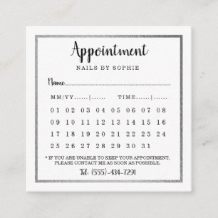 Modern Silver Foil Calendar Appointment Cards