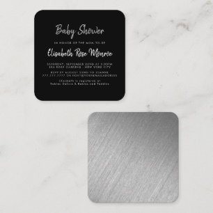 Modern Silver Foil & Script Baby Shower Ticket