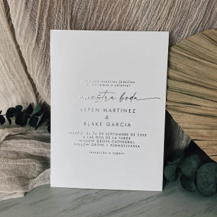 Modern Silver Foil Script   Grey Spanish Wedding