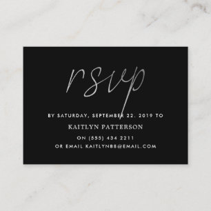 Modern Silver Foil Script RSVP Enclosure Card