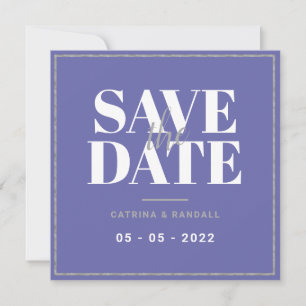 Modern Silver Frame Wedding Save The Date Card