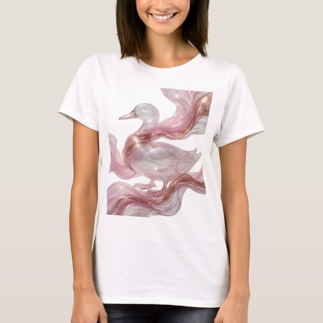 Modern Silver GLASSY DUCK Modern Design T-Shirt (Front)