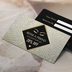 Modern Silver Glitter Beauty Salon SPA Referral Card