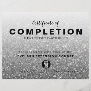 Modern Silver Glitter Certificate of Completion
