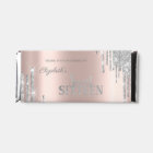 Modern Silver Glitter Drips Rose Gold  Sweet 16