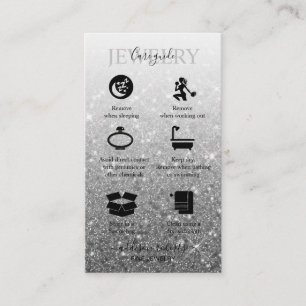 Modern Silver Glitter Jewellery Care  Business Car Card