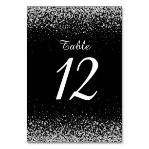 Modern Silver Glitter Nightsky Table Number