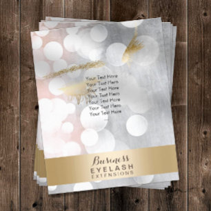 Modern Silver & Gold Eyelash Extensions Brochures