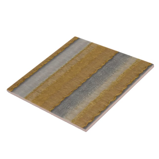 Modern Silver Gold Luxury Linen Texture Collection Tile (Side)