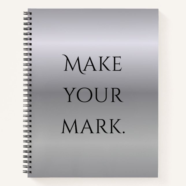 Modern Silver Gradient Motivational Personalised Notebook (Front)