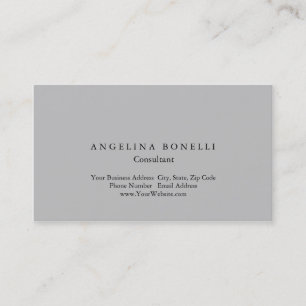 Modern Silver Gray Minimalist Consultant Manager Business Card