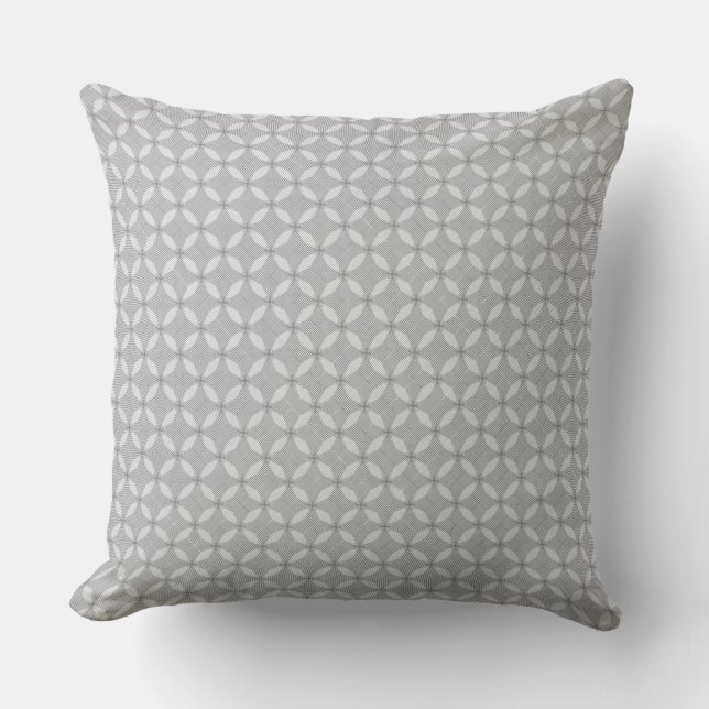 Modern Silver Grey Circle Geometric Pattern Cushion (Front)