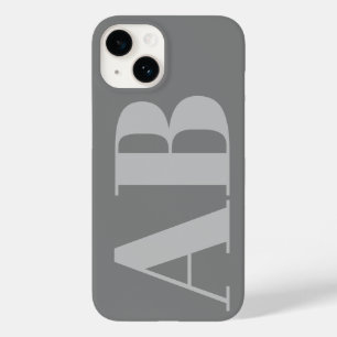 Modern Silver Grey initial minimal contemporary Case-Mate iPhone 14 Case