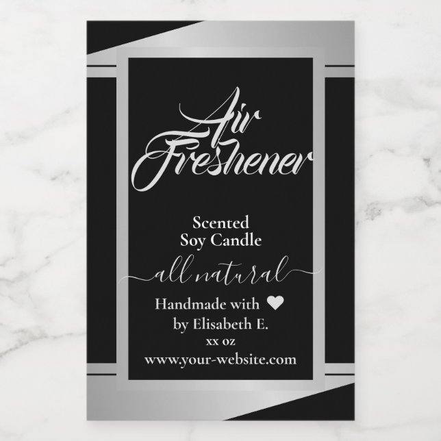 Modern Silver Grey Product Candle Packaging Labels (Single Label)