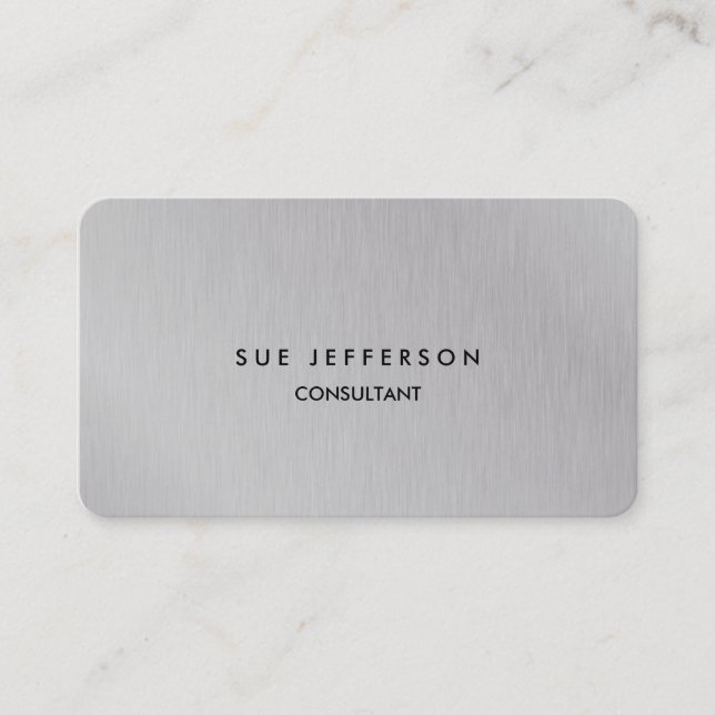Modern Silver Grey Professional Creative Elegant Business Card (Front)