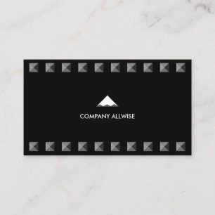 Modern Silver Grey Pyramids on Black Business Card