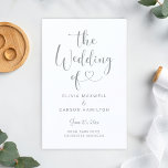 Modern Silver Heart Script Wedding Ceremony<br><div class="desc">Modern wedding ceremony sheet programs feature a stylish silver grey typography design with chic calligraphy script and a heart accent. The simple and elegant custom text that can be personalised for your bridal party, ceremony information, and thank you message. Note: these text weight paper programs arrive flat and require folding...</div>