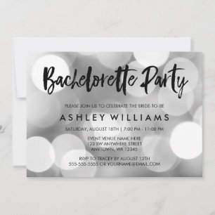 Modern Silver Lights Bachelorette Party Invitation
